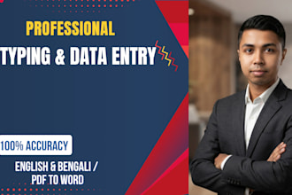 do professional english and bengali typing data entry