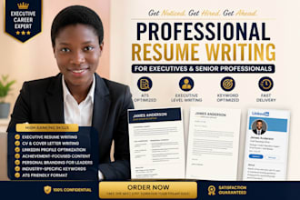 write an ats executive resume, CV, cover letter and linkedin profile