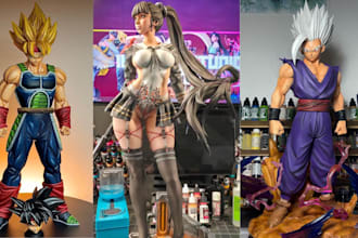 3d print and paint action figure anime figure resin 3d statue miniature painting