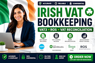 prepare irish vat books xero quickbooks sage ros vat3 bookkeeping