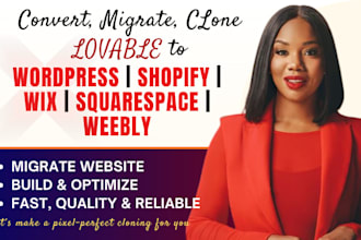 convert migrate and clone lovable to wix squarespace shopify wordpress website