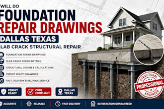 do foundation repair drawings dallas texas slab  crack structural repair