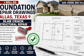 do foundation repair drawings dallas texas slab  crack structural repair