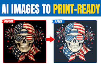 manually convert ai image to print ready dtf dtg png