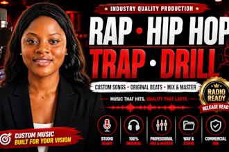 produce industry quality rap hip hop trap and drill music