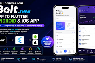 convert your bolt new app to flutter android and IOS app
