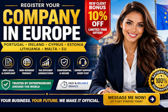 register company in portugal, ireland, cyprus, estonia, lithuania, malta, eu