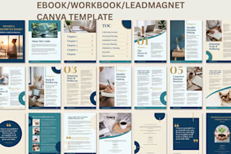 design canva ebook, workbook, lead magnet,pdf layout design,ebook formatting