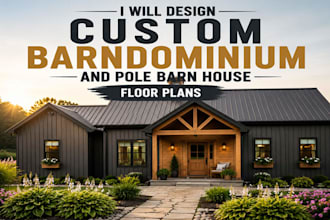create modern barndominium and pole barn house designs