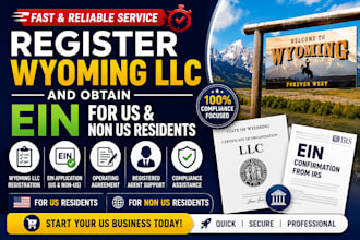register wyoming and obtain ein for US and non US residents llc