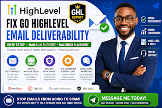 fix go highlevel email deliverability gohighlevel smtp setup ghl mailgun support