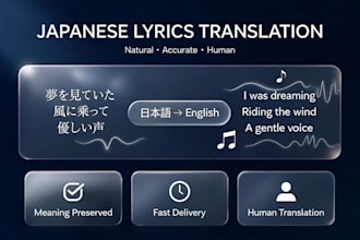 translate japanese song lyrics into natural english accurate