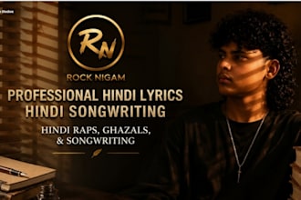 write original hindi, rap,bollywood and romantic song lyrics