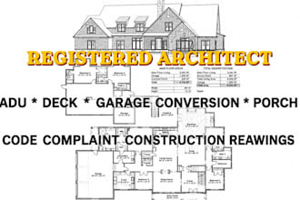 registered architect deck permit garage conversion porch shed adu house plans