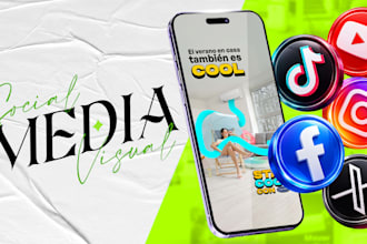 social media design with basic motion graphics animation
