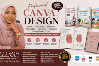 design canva ebook textbook workbook  journal design redesign lead magnet pdf