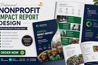 design nonprofit impact csr report for charities and foundation brochure design