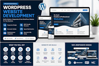 build a professional wordpress website, business website or woocommerce store