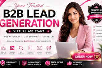 va for high quality b2b lead generation, outreaching, list building and research