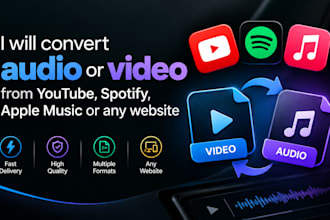 convert or extract audio or video from youtube, spotify, or any website