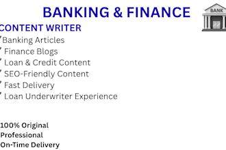 write banking and finance articles and blog posts