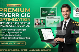 fiverr gig thumbnail, SEO gig description and optimize profile