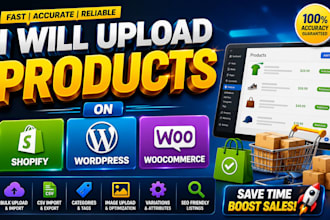 upload products on wordpress, shopify, and woocommerce
