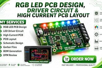 rgb led pcb design, driver circuit, high current pcb layout and gerber files