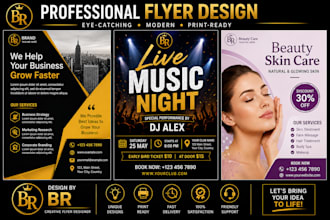 design a professional business flayer , poster and brochure