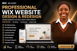 design custom wix website, redesign wix website, wix landing page