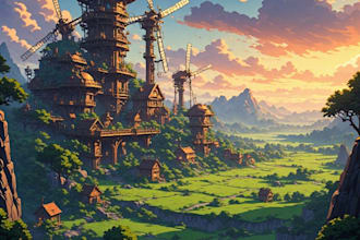 create magical fantasy landscape digital art and scenery