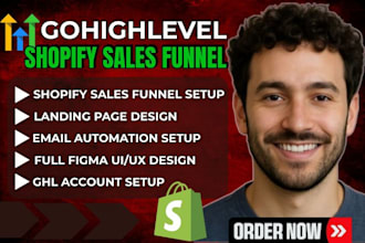 gohighlevel landing page shopify sales funnel build ghl leadpages figma design