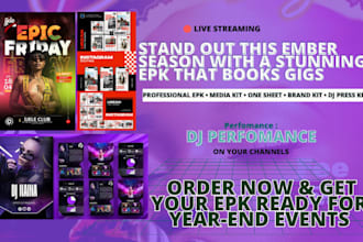 design a professional epk, media kit, press kit, one sheet and speaker sheet