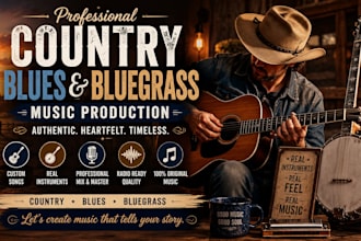 produce country blues and bluegrass music and songs