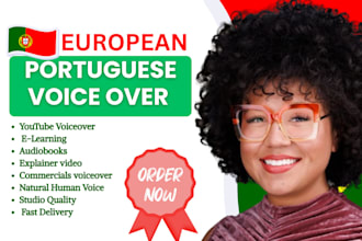 record european portuguese female voice over for commercials and narration