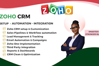 setup zoho CRM, zoho one, zoho workflows and integration