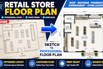 design retail store shop boutique and pharmacy floor plan layout