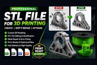 create, edit, repair stl file for 3d printing and cad modification