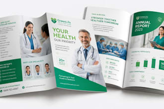 design medical bifold brochure, trifold brochure and clinical flyer