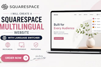 design squarespace multilingual website with language switcher translation