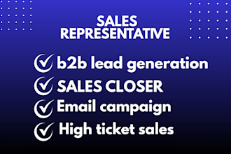 sales representative, sales agent, salesperson, sales closer, online sales