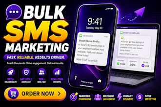 send bulk sms marketing, email blast,text message and whatsapp message marketing