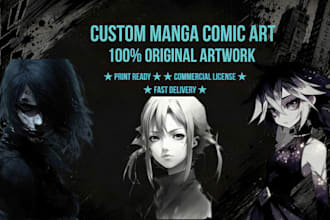 draw dark manga gothic horror illustration, comic book cover art artist xenbar