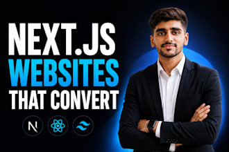 build next js website, react js app or full stack web application