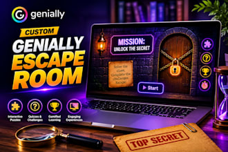 design a custom genially escape room and interactive game