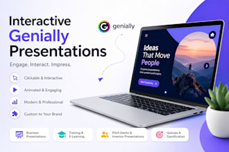 create an interactive genially presentation pitch deck or training course