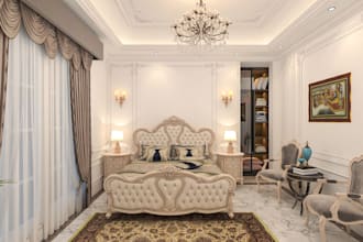 create photorealistic luxury bedroom interior rendering and visualization