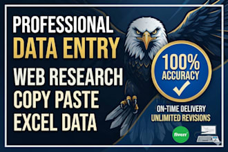 professional data entry, web research
