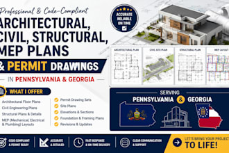 do architectural, civil, structural, mep plans and permit drawings in pa and ga