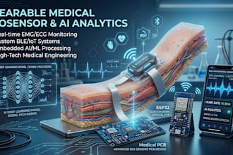 wearable biosensor expert edge ai emg ble pcb medical device engineer esp32